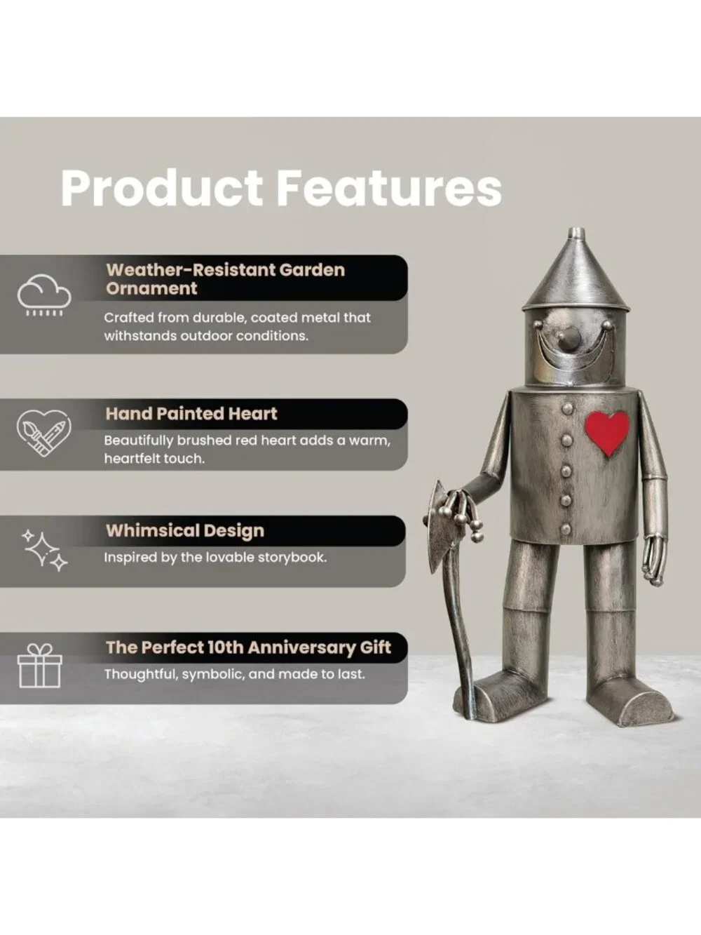 Whimsical Metal Garden Statue - Unique Outdoor Decor for Lawn or Patio